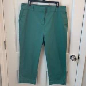 Ann Taylor Factory green capris, excellent condition, size 14